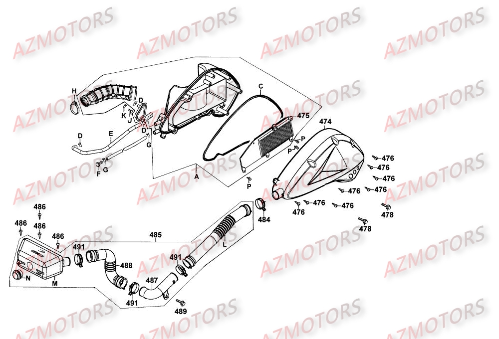 Boite A Air KYMCO Pièces Scooter Kymco EGO 250 4T EURO I