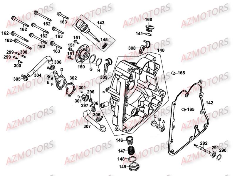 CARTER D ALLUMAGE - POMPE A HUILE KYMCO Pièces Scooter Kymco EGO 250 4T EURO I