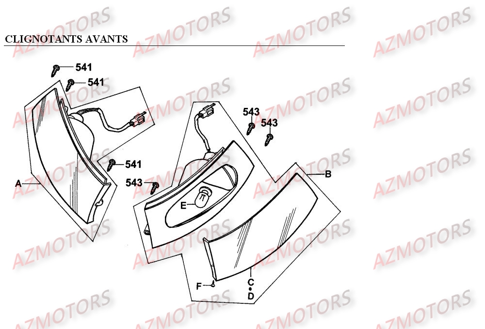 CLIGNOTANTS AVANTS KYMCO EGO 250