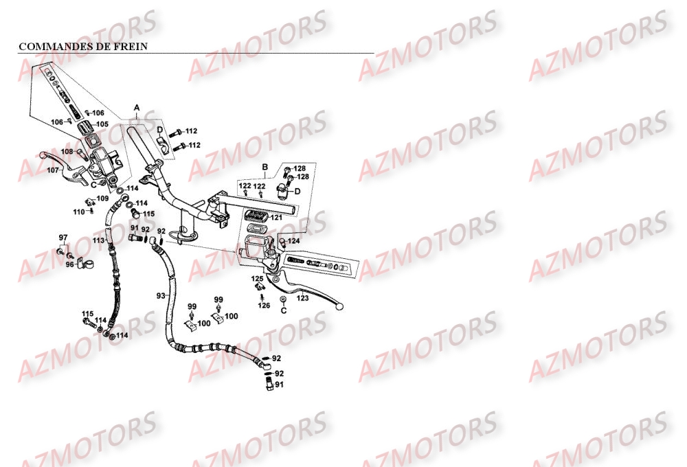 Commandes De Frein KYMCO Pièces Scooter Kymco EGO 250 4T EURO I