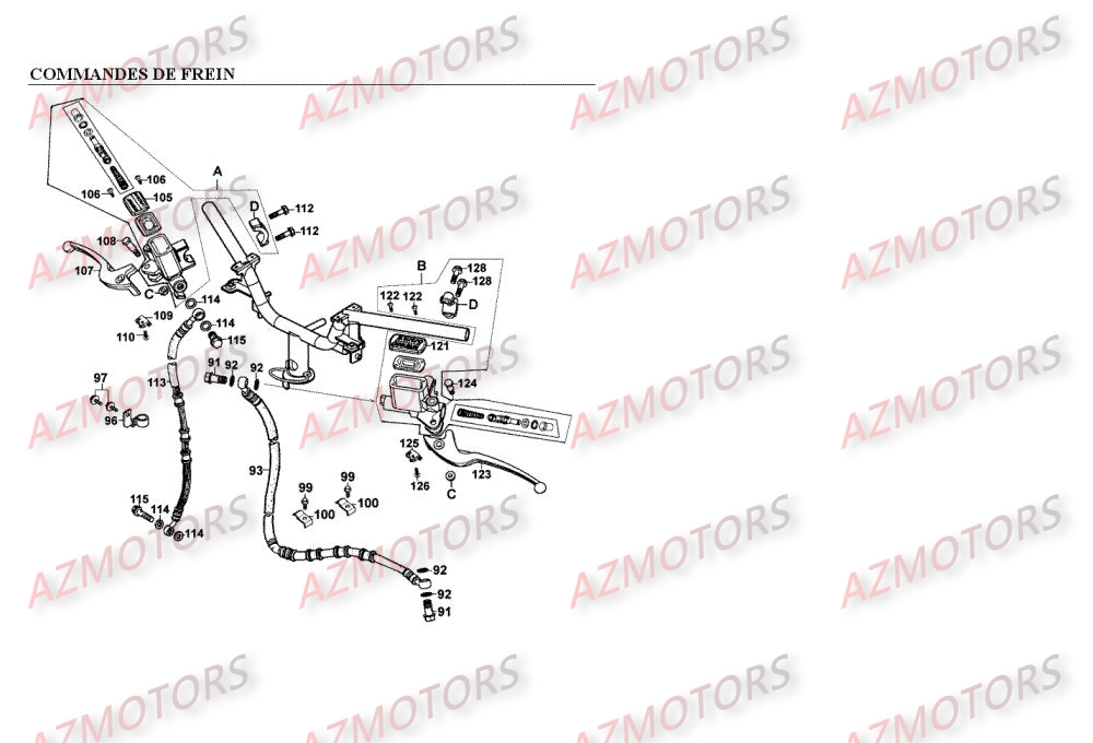 COMMANDES DE FREIN KYMCO Pièces Scooter Kymco EGO 250 4T EURO I