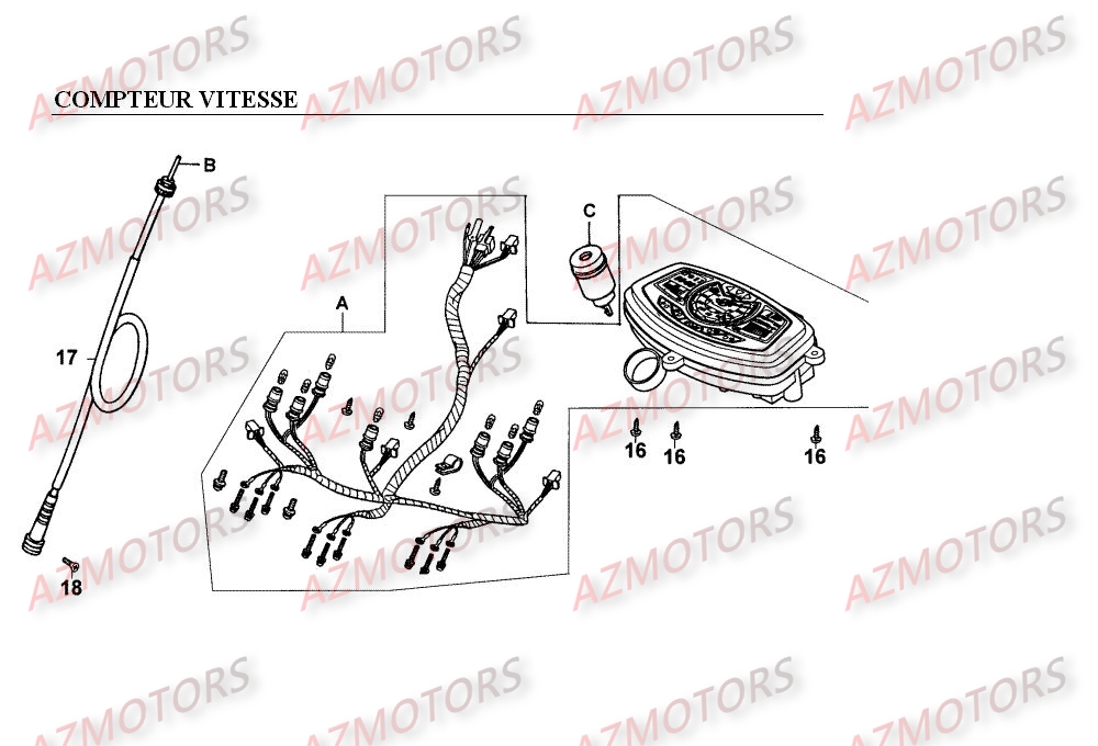 Compteur De Vitesse KYMCO Pièces Scooter Kymco EGO 250 4T EURO I