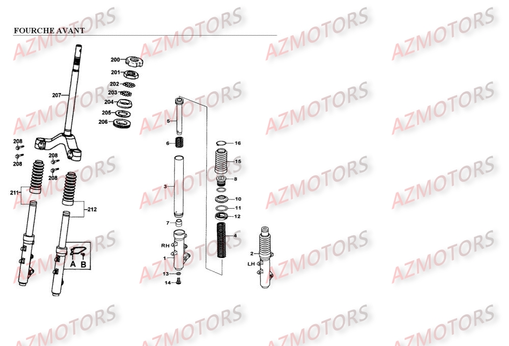 FOURCHE AVANT KYMCO EGO 250