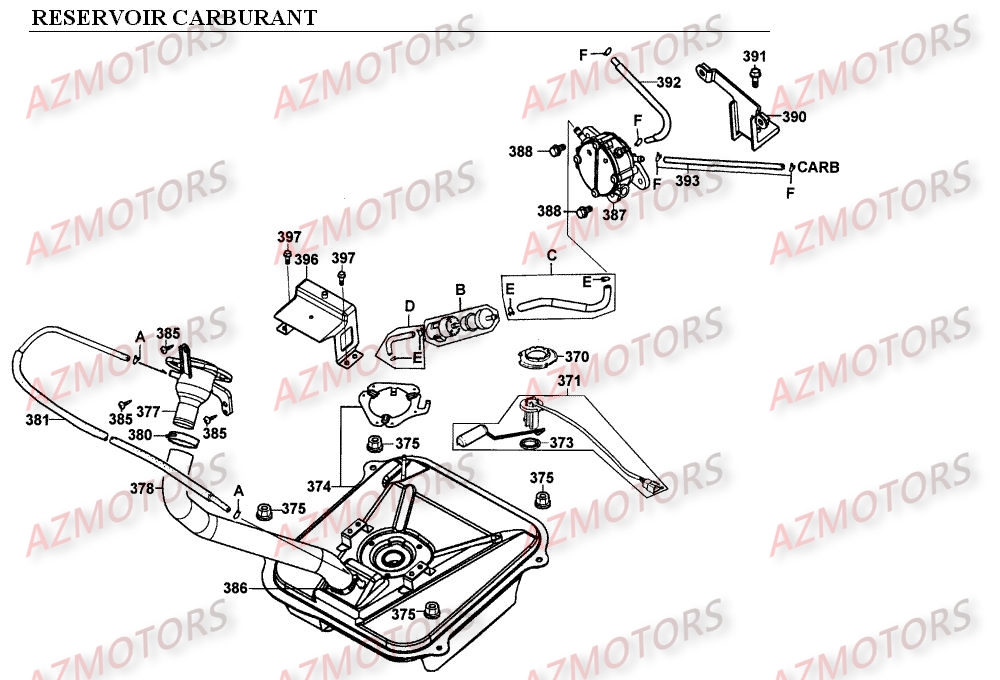 RESERVOIR A CARBURANT KYMCO EGO 250