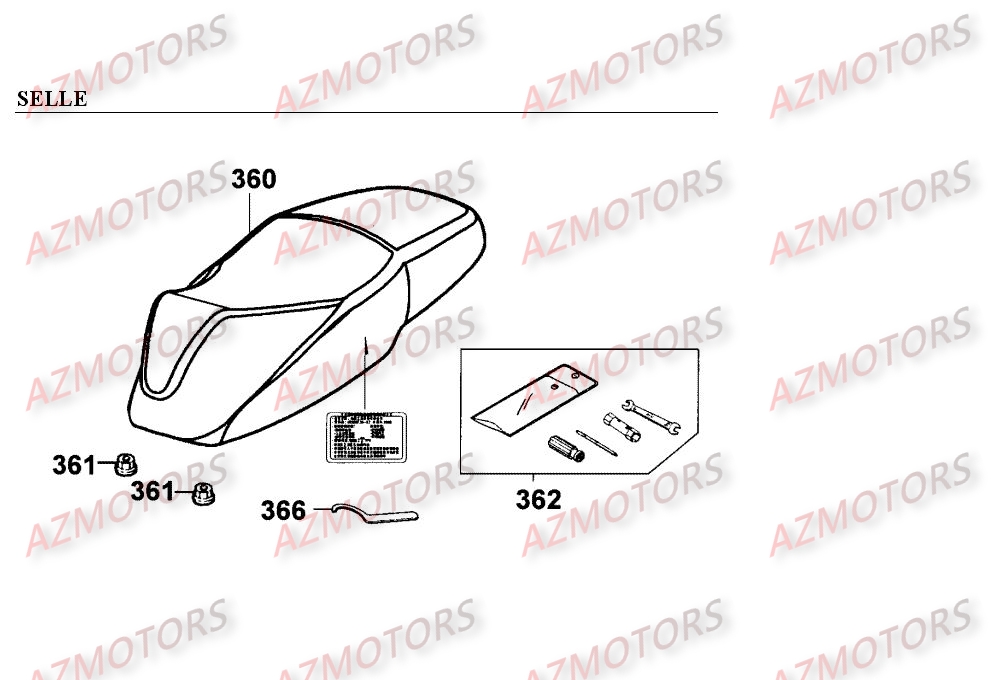 Selle KYMCO Pièces Scooter Kymco EGO 250 4T EURO I