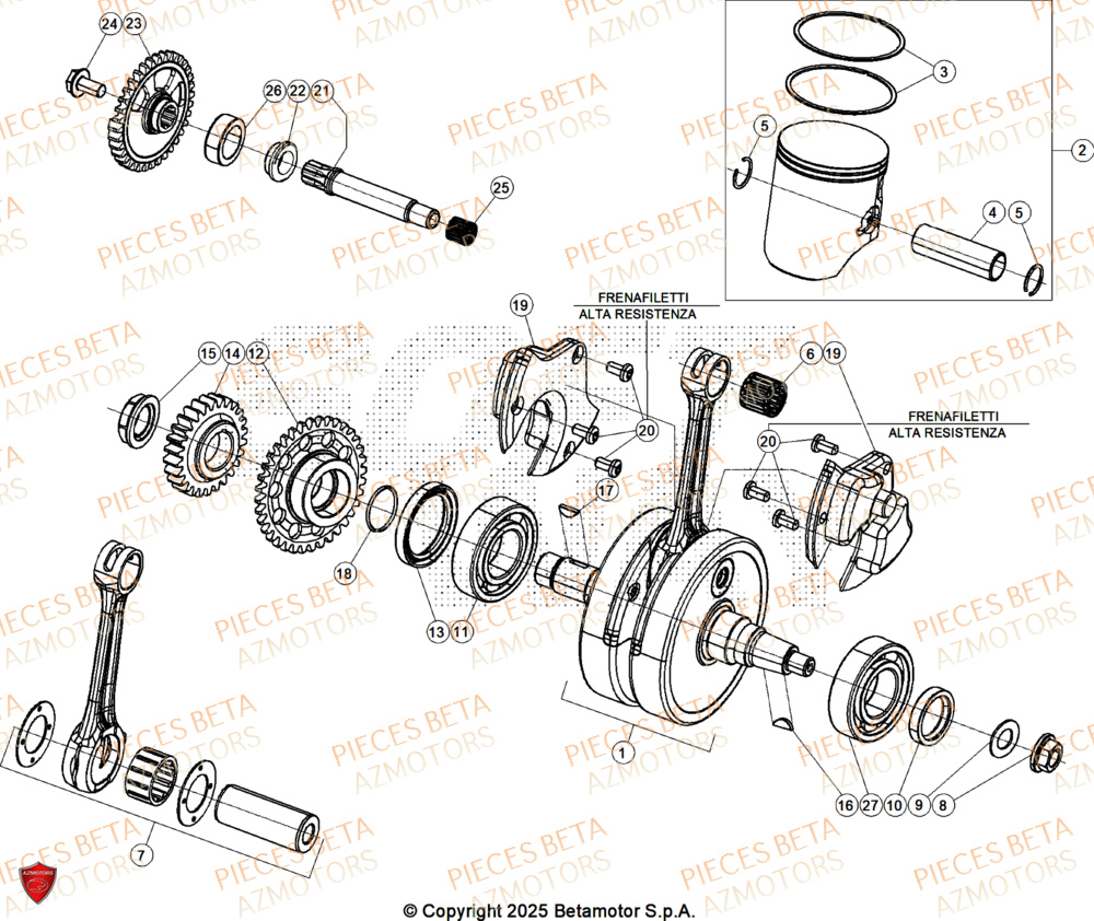 Vilebrequin BETA Pieces BETA ENDURO RR 300 2T RACE - (2026)
