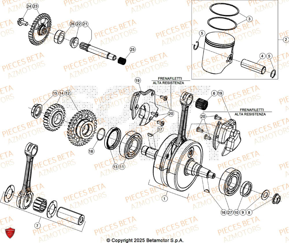 Vilebrequin BETA Pieces BETA ENDURO RR 300 2T X-PRO - (2026)