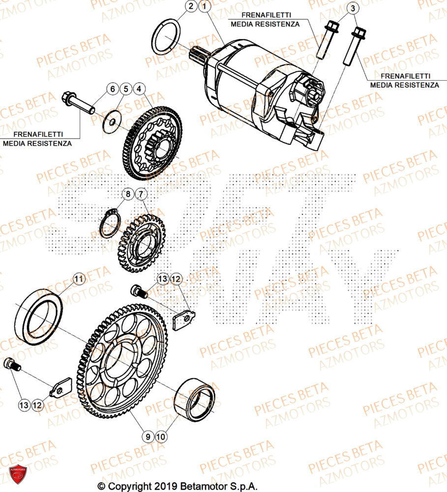 Demarreur BETA Pieces BETA ENDURO RR 350 4T RACE (2026)
