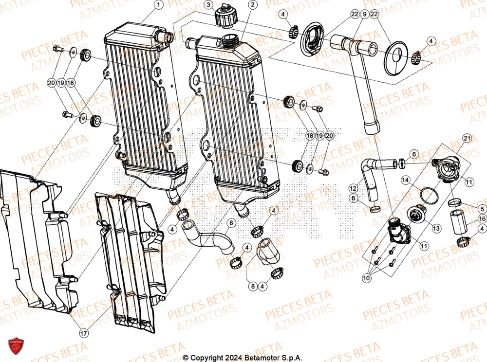 Radiateur BETA Pieces BETA ENDURO RR 390 4T RACE (2026)

