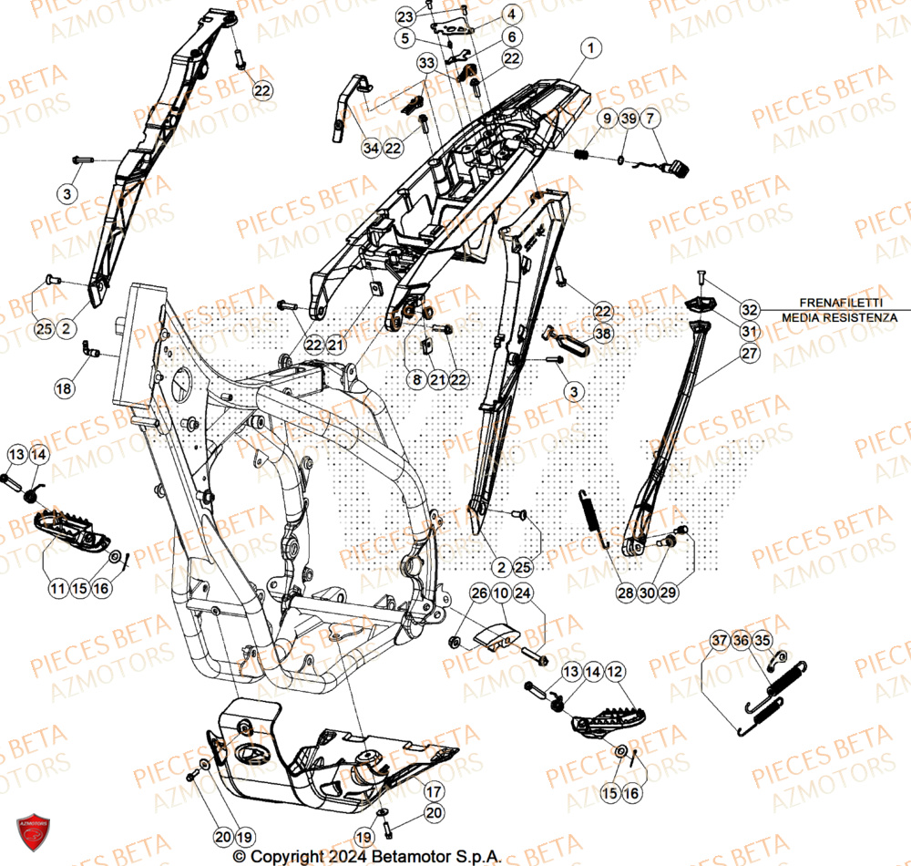 Accessoires Du Chassis BETA Pieces BETA ENDURO RR 430 4T RACE (2026)
