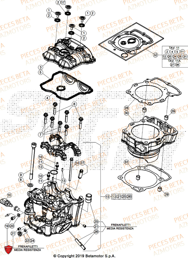 Cylindre BETA Pieces BETA ENDURO RR 430 4T RACE (2026)
