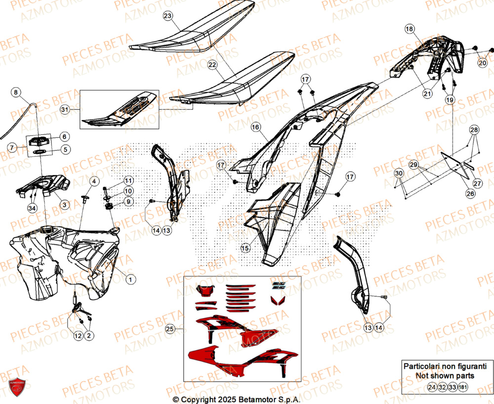 Carenage Arriere BETA Pieces BETA ENDURO RR 480 4T X-PRO - (2026)