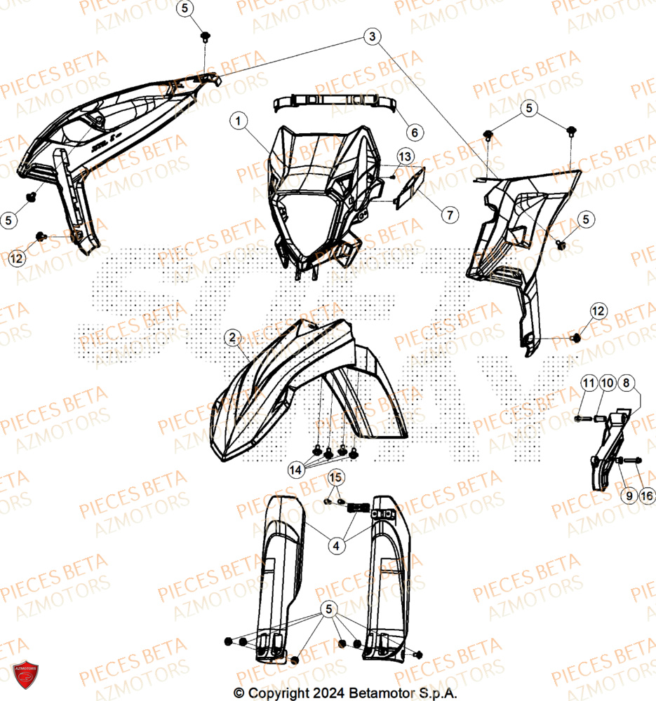 Carenage Avant BETA Pieces BETA ENDURO RR 480 4T X-PRO - (2026)