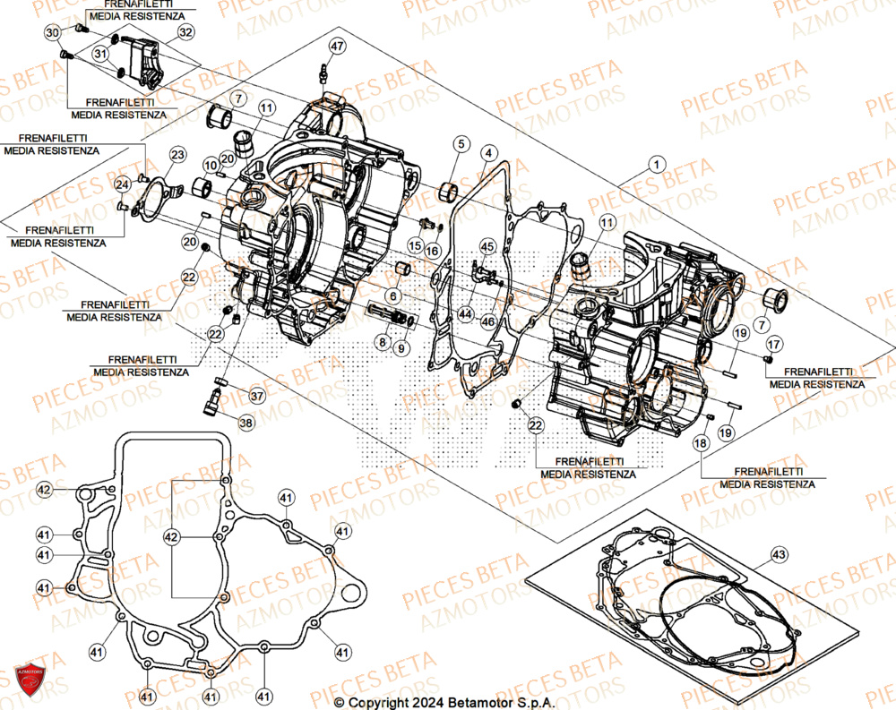 Carter Moteur BETA Pieces BETA ENDURO RR 480 4T X-PRO - (2026)