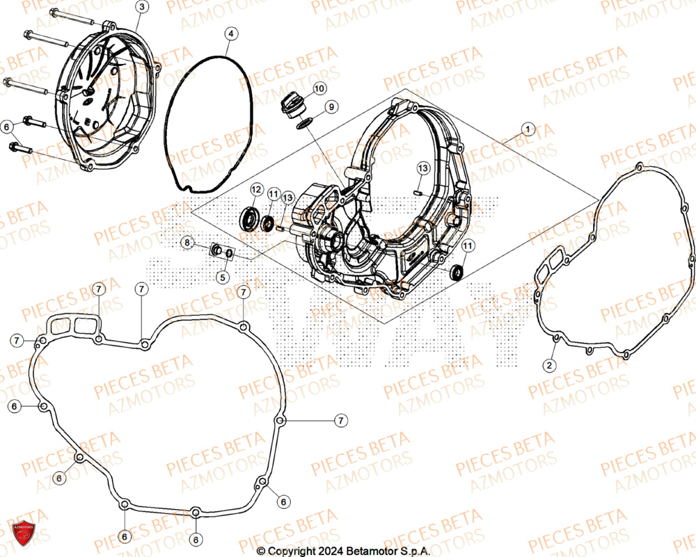 Couvercle Embrayage BETA Pieces BETA ENDURO RR 480 4T X-PRO - (2026)