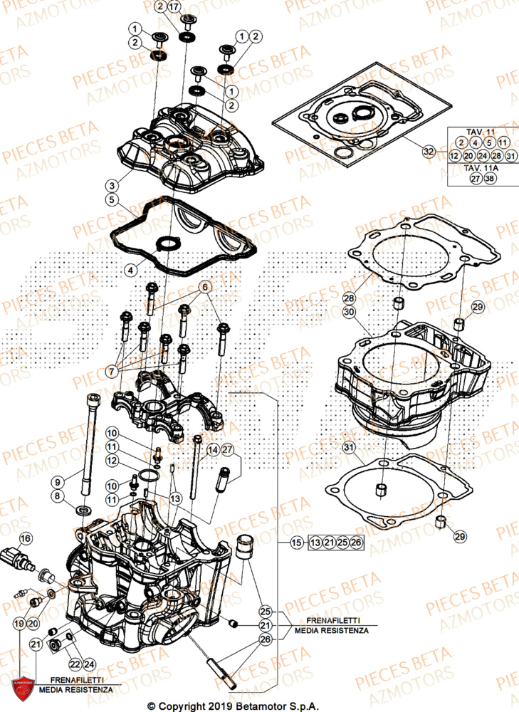 Cylindre BETA Pieces BETA ENDURO RR 480 4T X-PRO - (2026)
