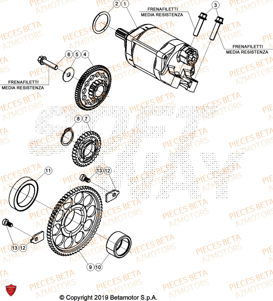 Demarreur BETA Pieces BETA ENDURO RR 480 4T X-PRO - (2026)