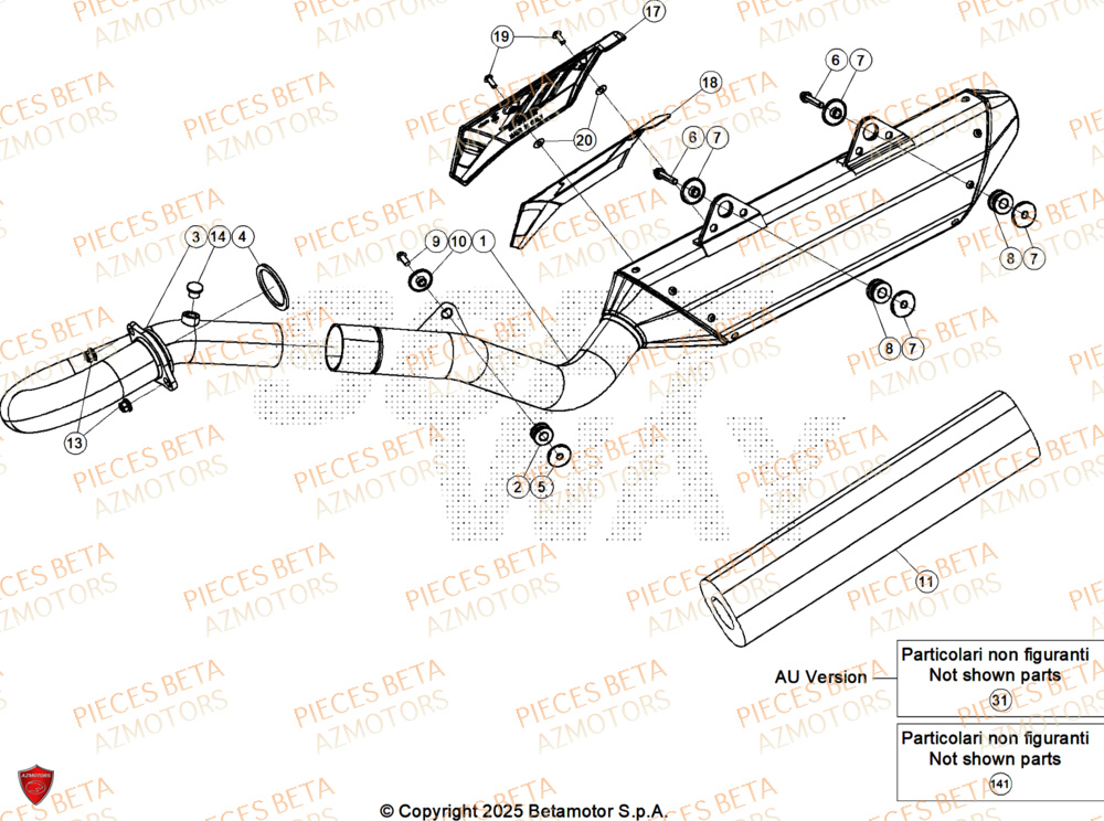 Echappement BETA Pieces BETA ENDURO RR 480 4T X-PRO - (2026)
