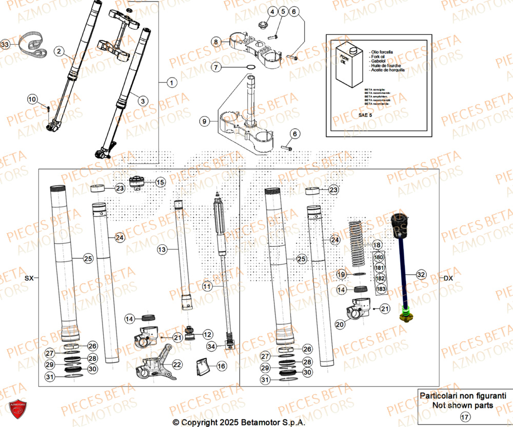 Fourche BETA Pieces BETA ENDURO RR 480 4T X-PRO - (2026)