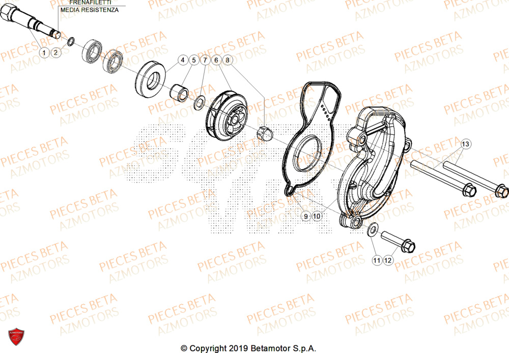 Pompe A Eau BETA Pieces BETA ENDURO RR 480 4T X-PRO - (2026)