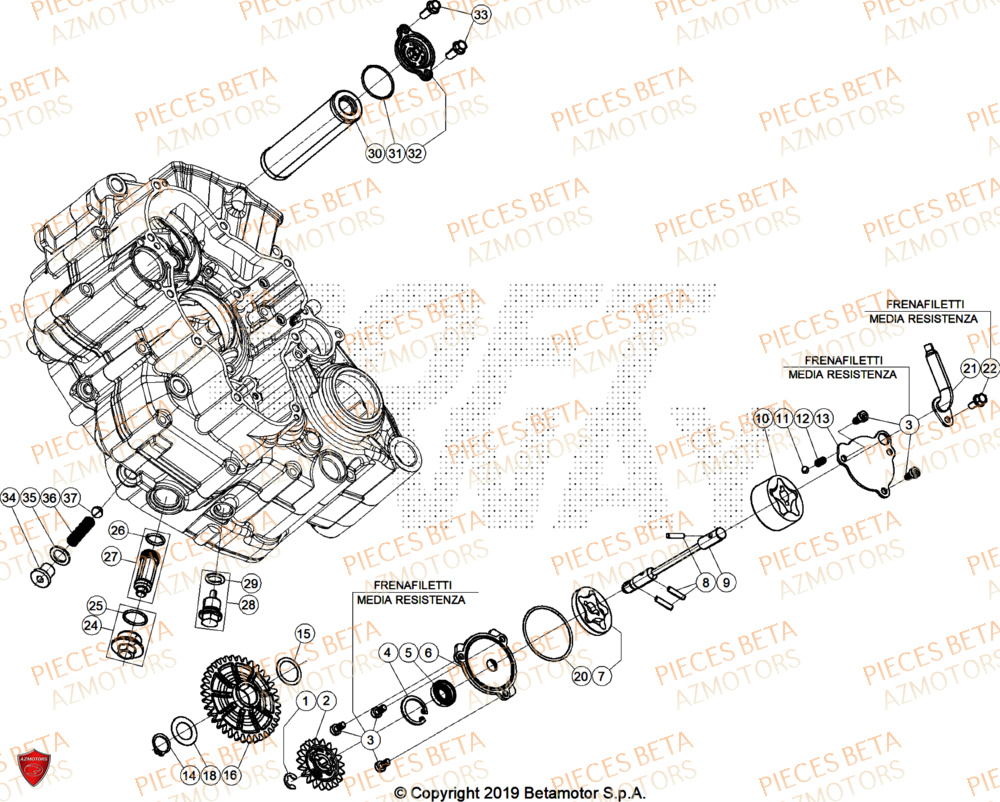 Pompe A Huile BETA Pieces BETA ENDURO RR 480 4T X-PRO - (2026)