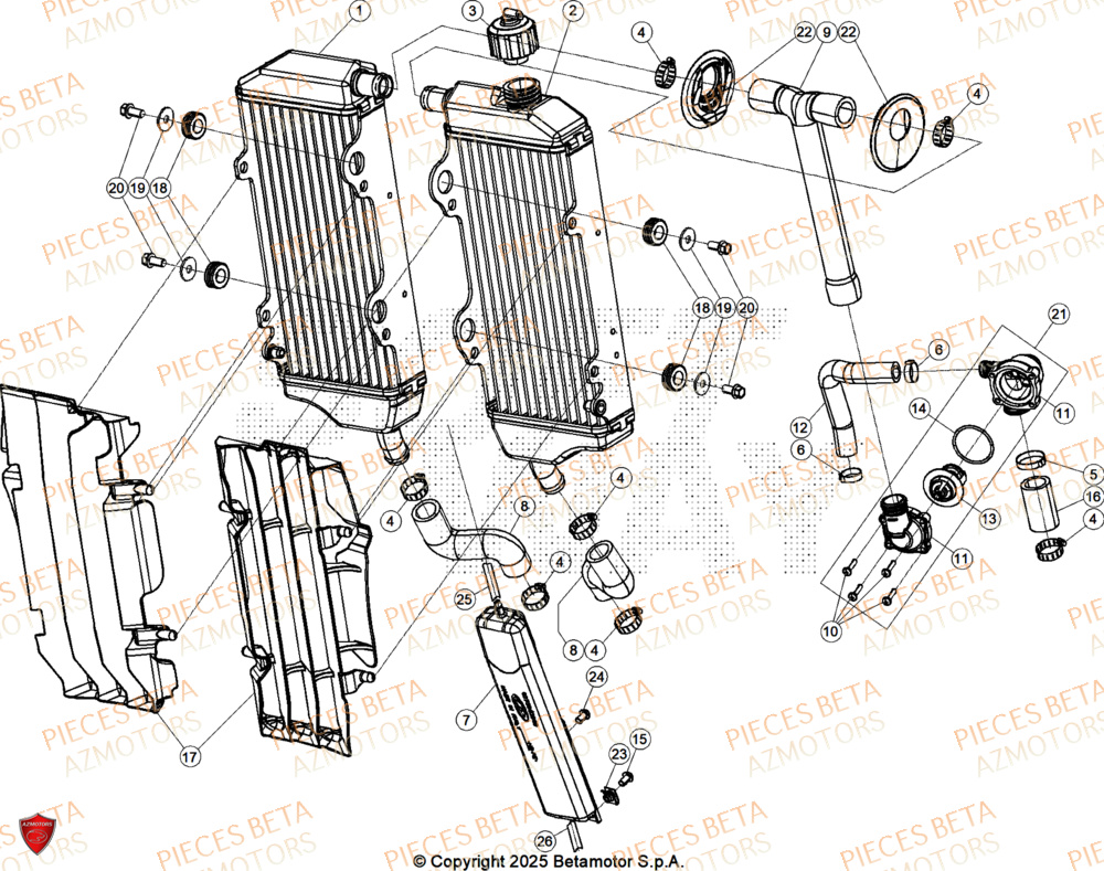 Radiateur BETA Pieces BETA ENDURO RR 480 4T X-PRO - (2026)