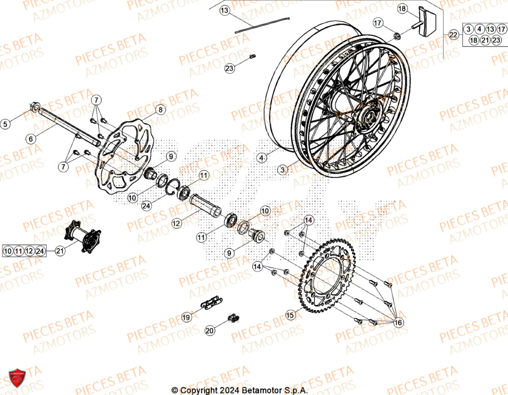 Roue Arriere BETA Pieces BETA ENDURO RR 480 4T X-PRO - (2026)
