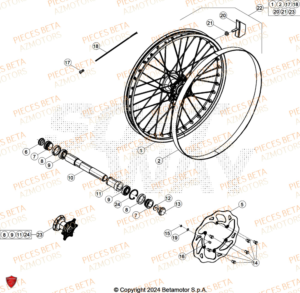 Roue Avant BETA Pieces BETA ENDURO RR 480 4T X-PRO - (2026)