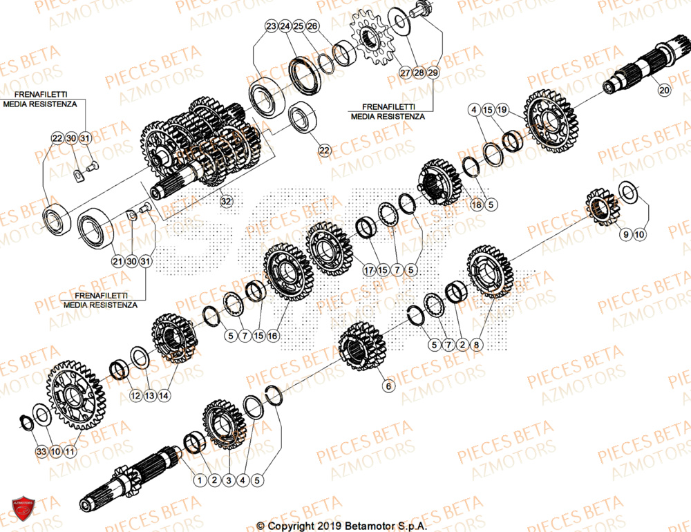 Transmission BETA Pieces BETA ENDURO RR 480 4T X-PRO - (2026)