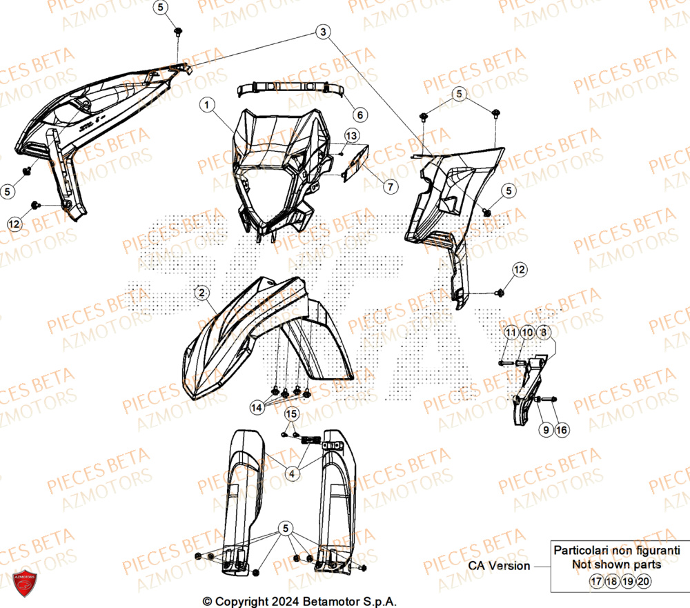Carenage Avant BETA Pieces BETA ENDURO RR 480 4T RACE (2026)
