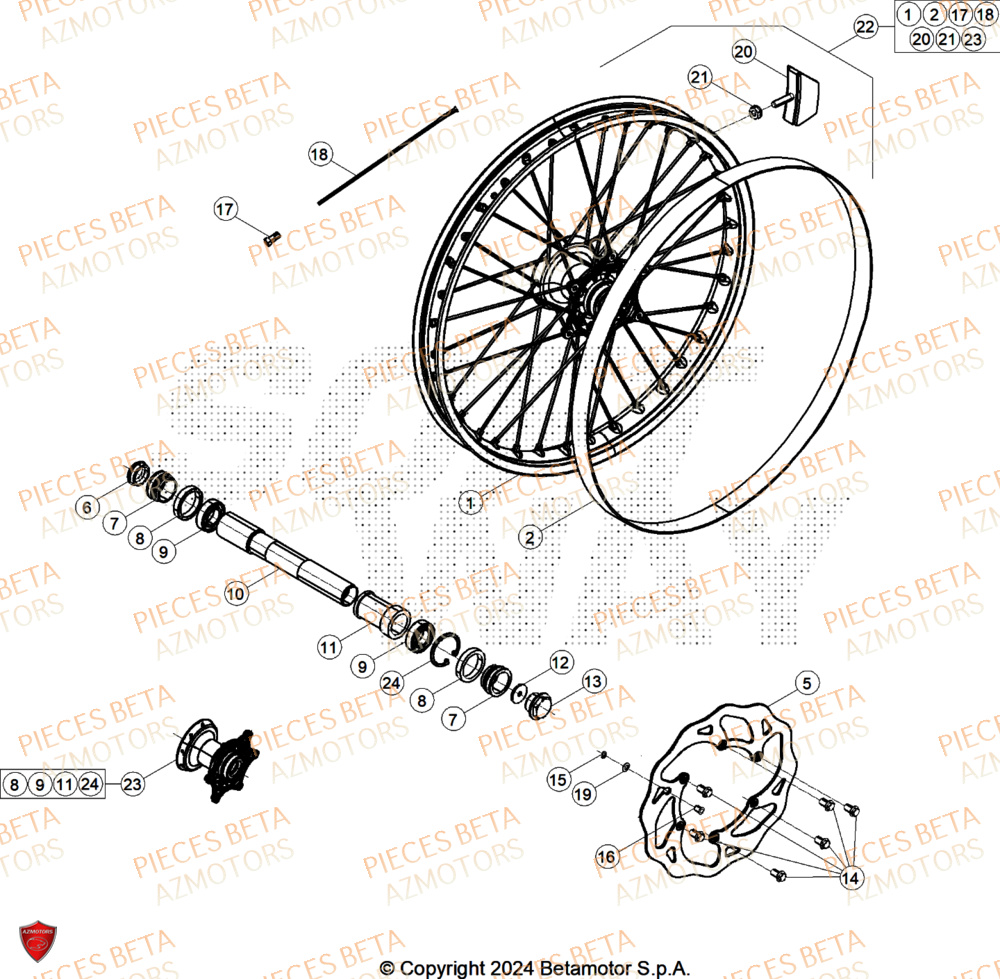 Roue Avant BETA Pieces BETA ENDURO RR 480 4T RACE (2026)
