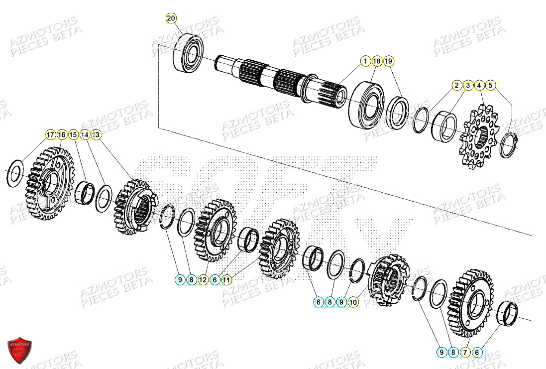 BOITE A VITESSES PSB BETA ENDURO RR 125 2T 24