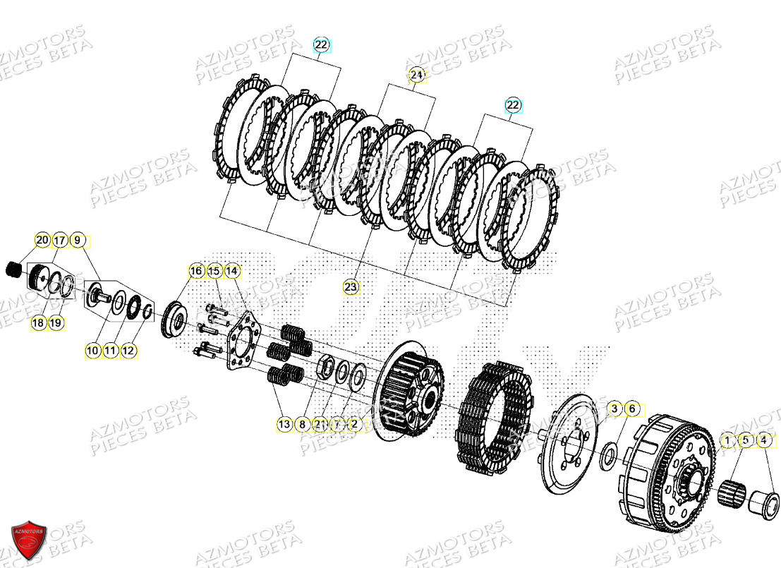 Embrayage BETA Pièces Beta RR 125 2T - 2024