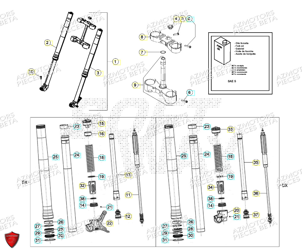 FOURCHE BETA ENDURO RR 125 2T 24