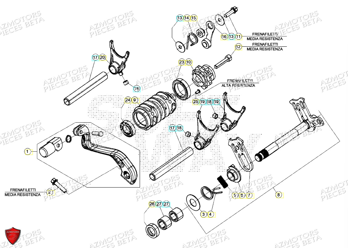 LEVIER BOITE A VITESSES BETA ENDURO RR 125 2T 24