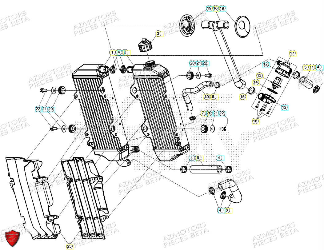 Radiateur BETA Pièces Beta RR 125 2T - 2024