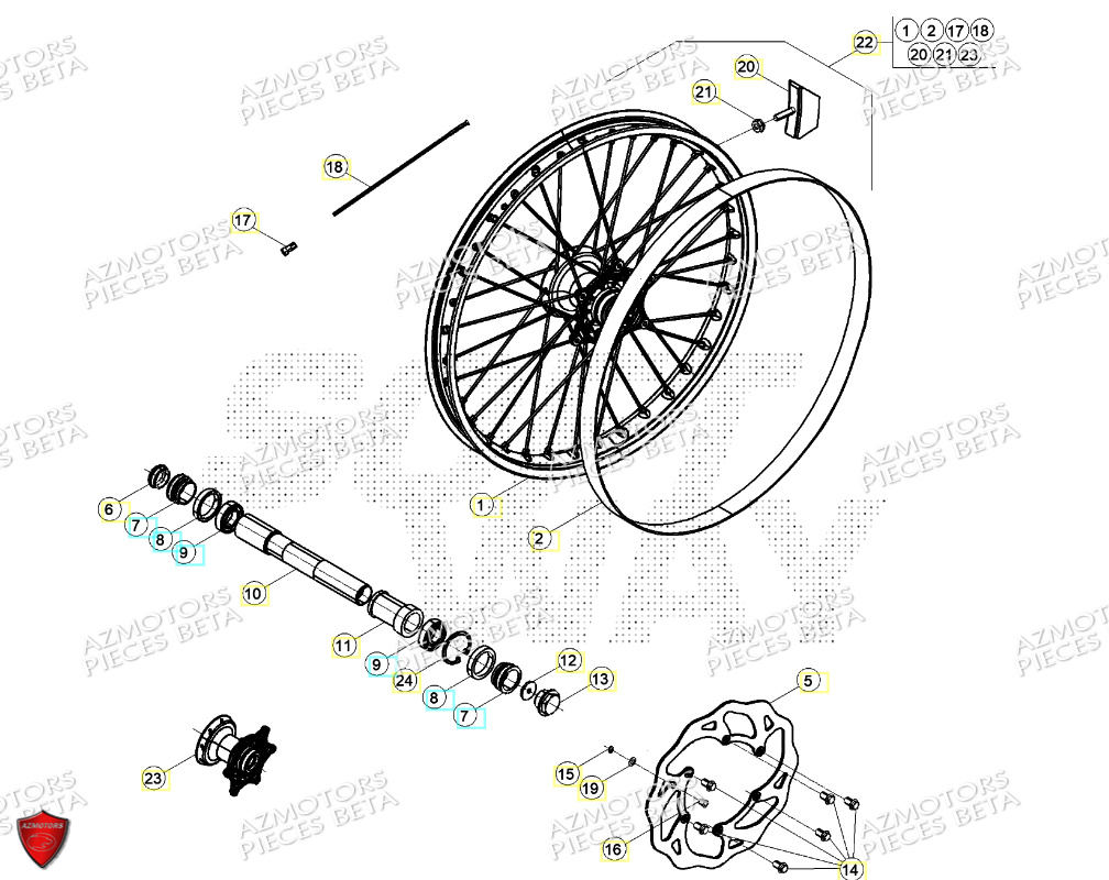 Roue Avant BETA Pièces Beta RR 125 2T - 2024