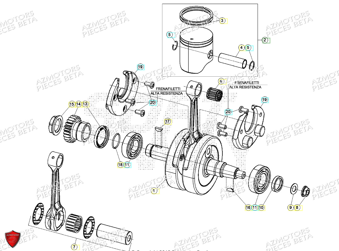 Vilebrequin Piston Contre Arbre BETA Pièces Beta RR 125 2T - 2024