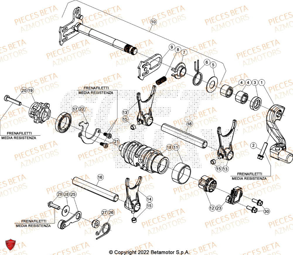 Commande Boite A Vitesses BETA Pieces BETA ENDURO RR 480 4T - (2024)