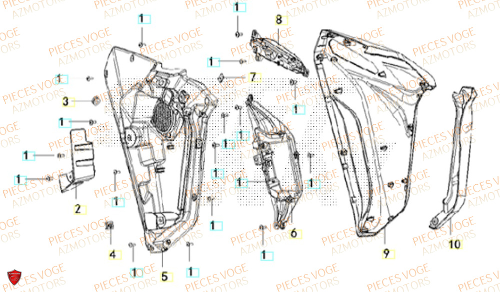 Caches Lateral Droit VOGE Pièces Voge ER 10 6KW