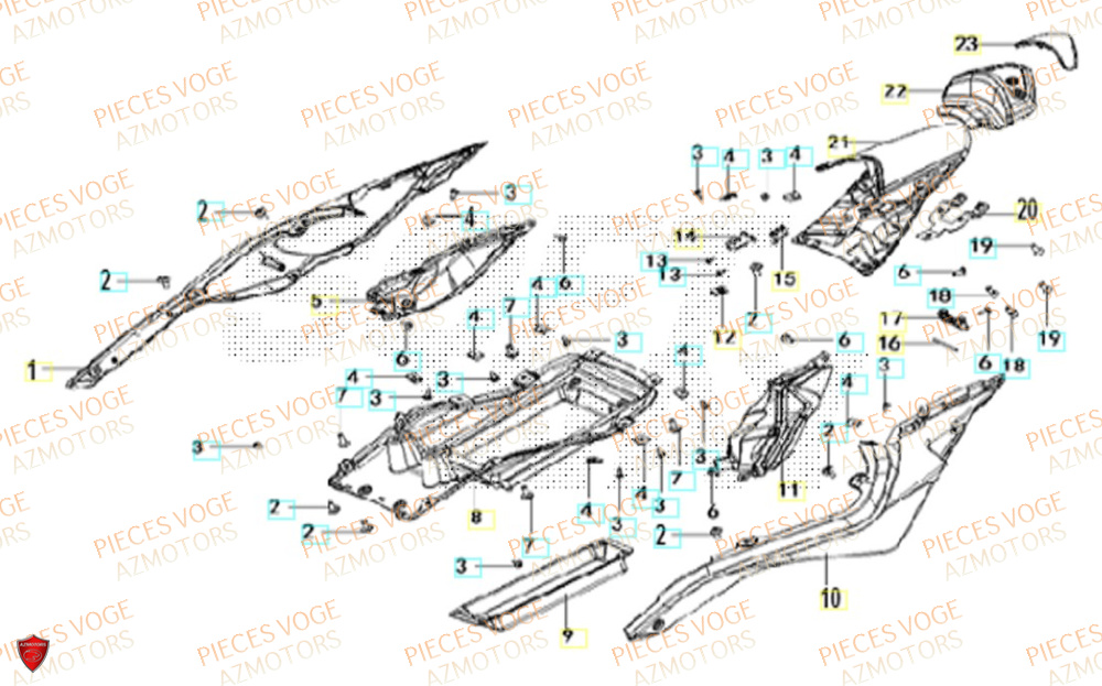 Carenages Arriere VOGE Pièces Voge ER 10 6KW