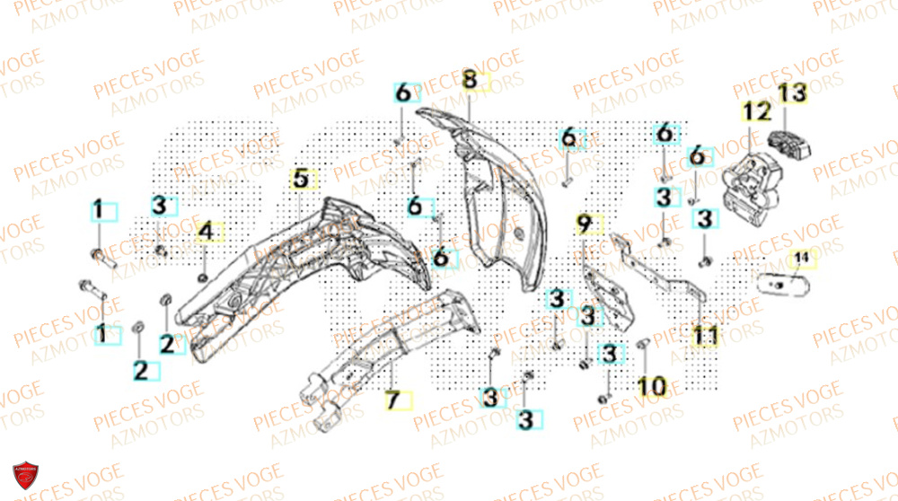 Garde Boue Arriere VOGE Pièces Voge ER 10 6KW