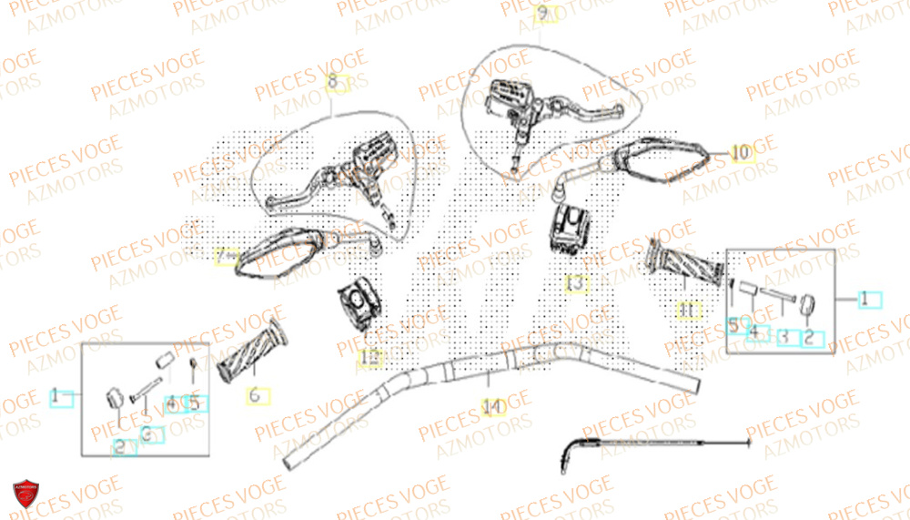 Guidon VOGE Pièces Voge ER 10 6KW