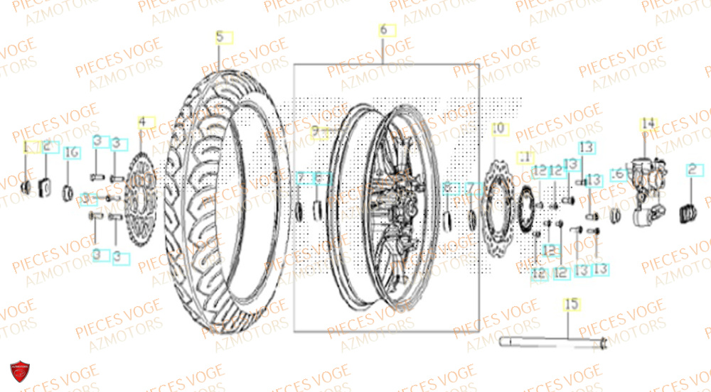 Roue Arriere VOGE Pièces Voge ER 10 6KW