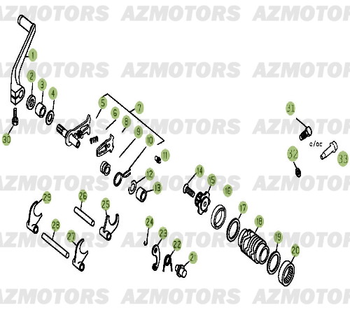 Commandes De Boite A Vitesses BETA Pièces BETA EVO-125cc 2T - [2012]