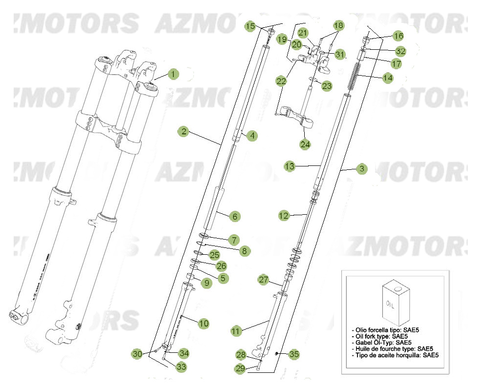 FOURCHE De no.serie 120001 a 129999 BETA EVO 125 12