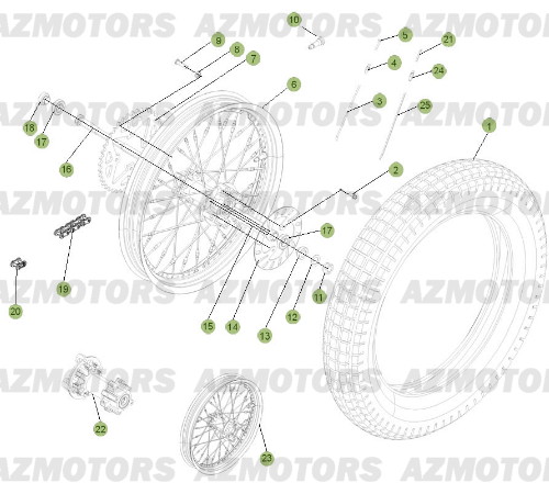 Roue Arriere BETA Pièces BETA EVO-125cc 2T - [2012]
