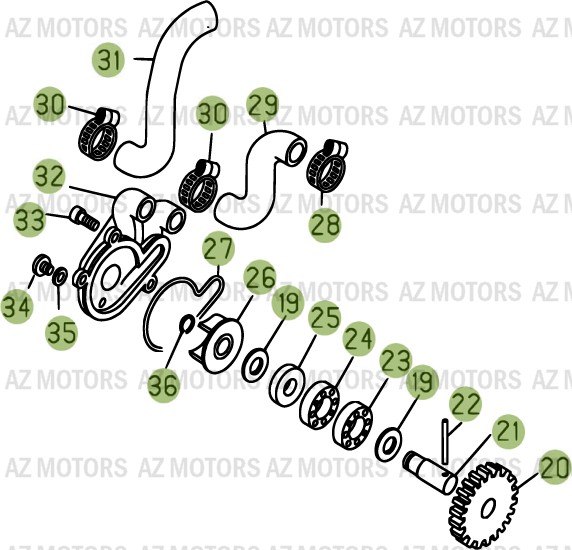 CIRCUIT DE LUBRIFICATION pour EVO-125-13