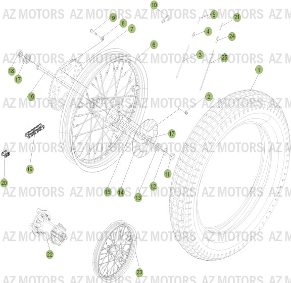 Roue Arriere BETA Pièces BETA EVO-125 2T - [2013]