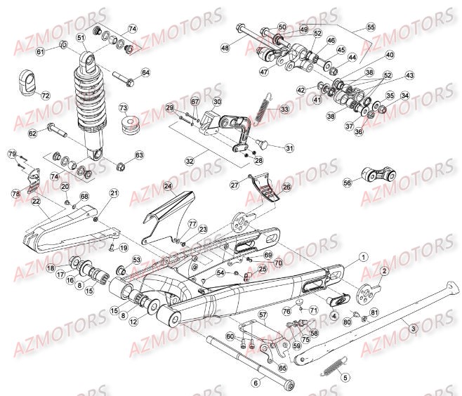Suspension Arriere BETA Pièces BETA EVO-125 2T - [2016]